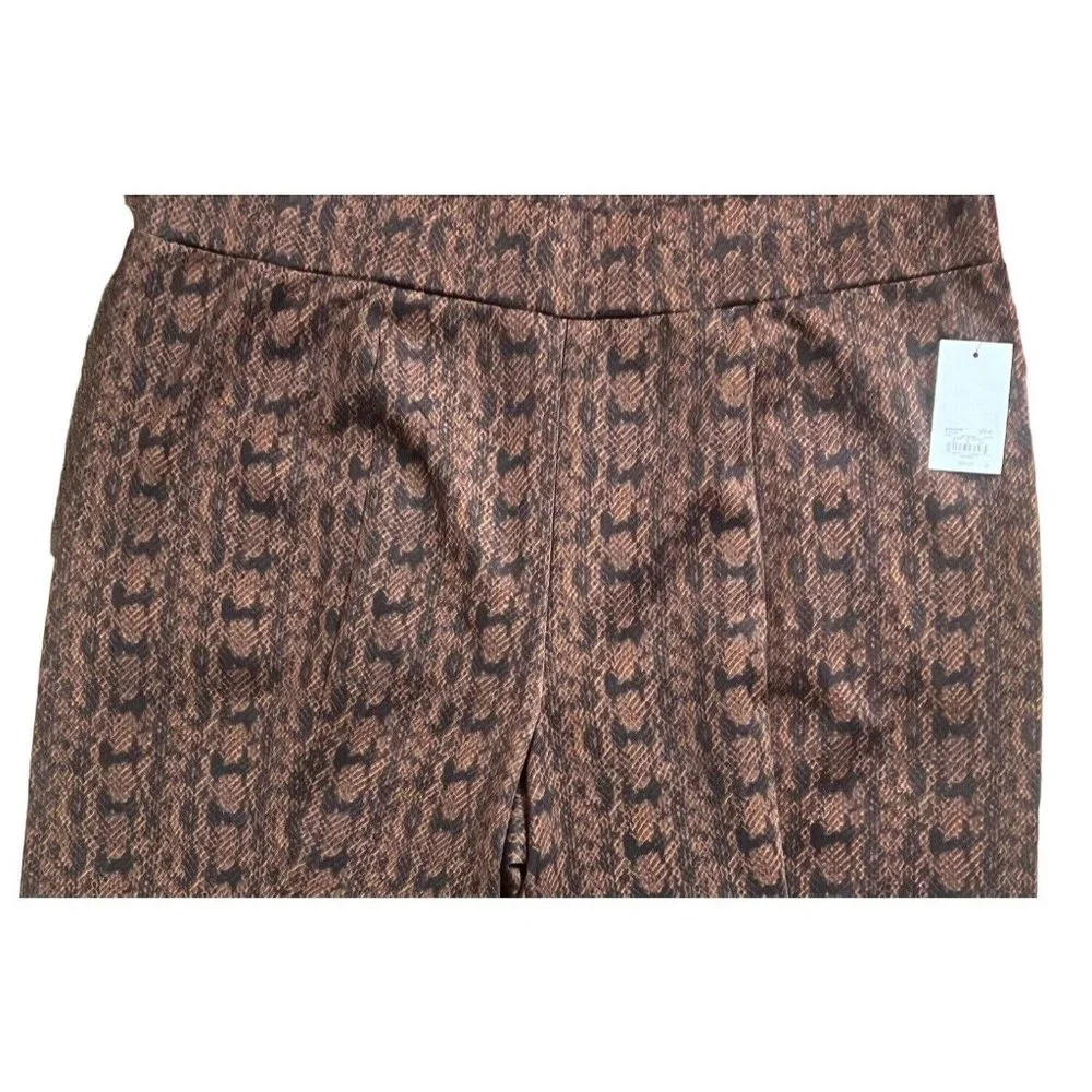 INTEMPO Women's Plus Size Fitted Scuba Dress Pants Brown Snake Size 3X NWT - Picture 6 of 6